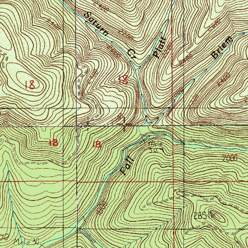 Topographic Map of Briem Creek, OR