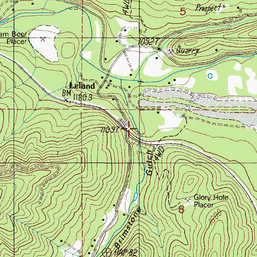 Topographic Map of Brimston Gulch, OR