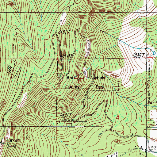 Topographic Map of Britt Nichols County Park, OR