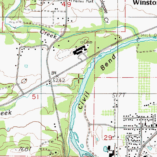 Topographic Map of Brockway Creek, OR