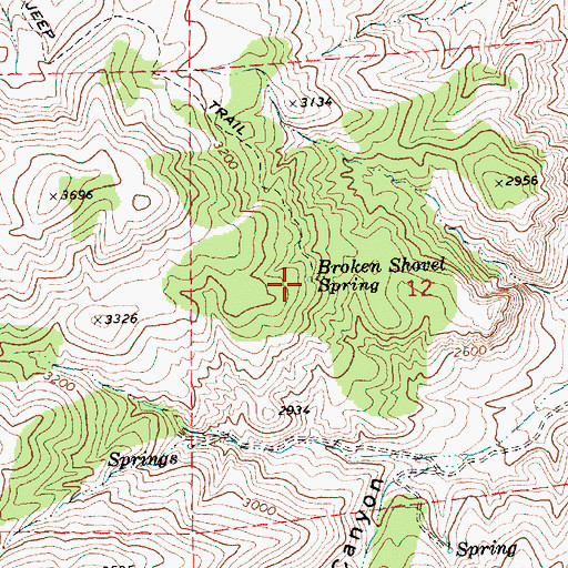 Topographic Map of Broken Shovel Spring, OR