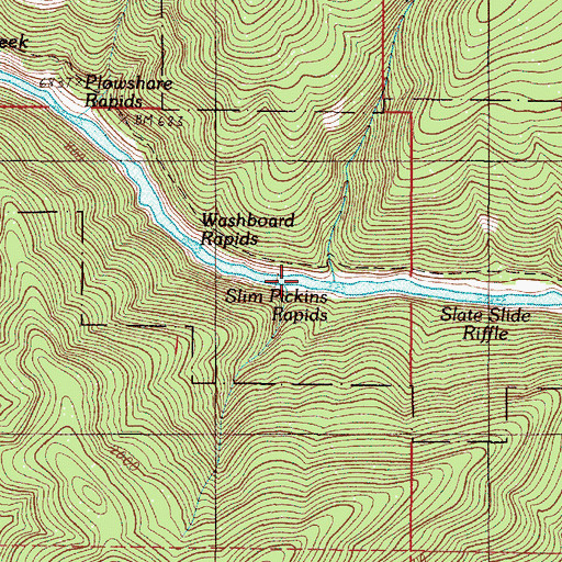 Topographic Map of Bronco Creek, OR
