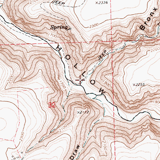 Topographic Map of Bronx Canyon, OR