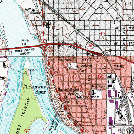 Topographic Map of Brooklyn City Park, OR