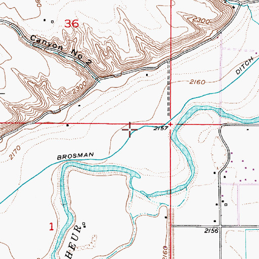 Topographic Map of Brosman Ditch, OR