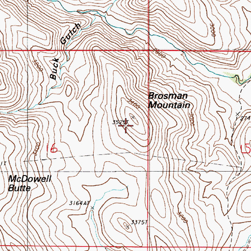 Topographic Map of Brosman Mountain, OR
