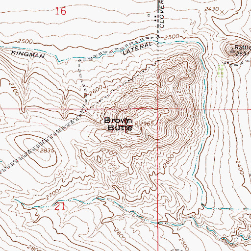 Topographic Map of Brown Butte, OR