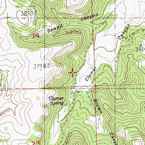 Topographic Map of Brown Canyon, OR