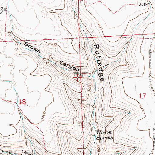 Topographic Map of Brown Canyon, OR