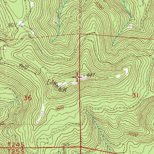 Topographic Map of Brown Mountain, OR