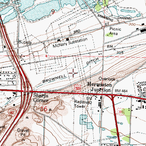 Topographic Map of Brownell Ditch, OR