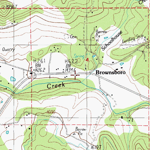 Topographic Map of Brownsboro, OR