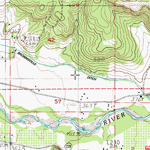 Topographic Map of Brownsville Ditch, OR
