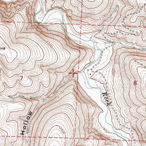 Topographic Map of Bruce Hollow, OR
