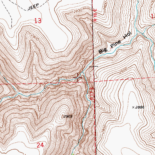 Topographic Map of Brush Canyon, OR