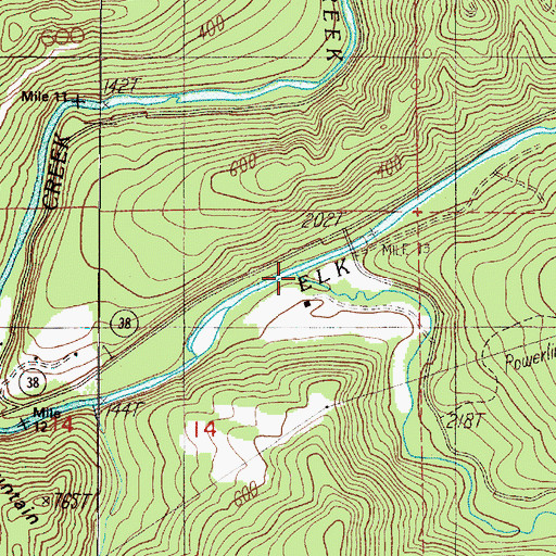 Topographic Map of Brush Creek, OR