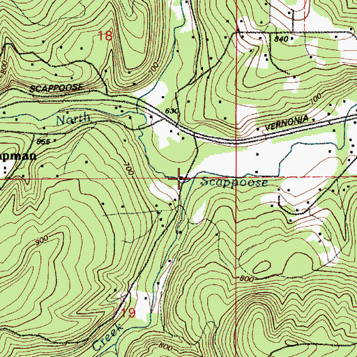 Topographic Map of Brush Creek, OR