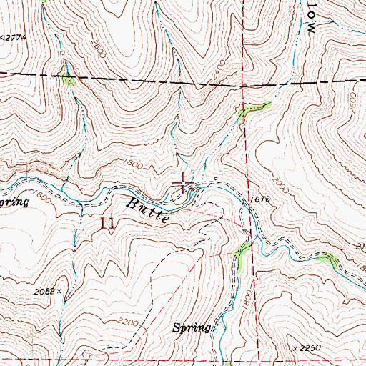Topographic Map of Brush Hollow, OR