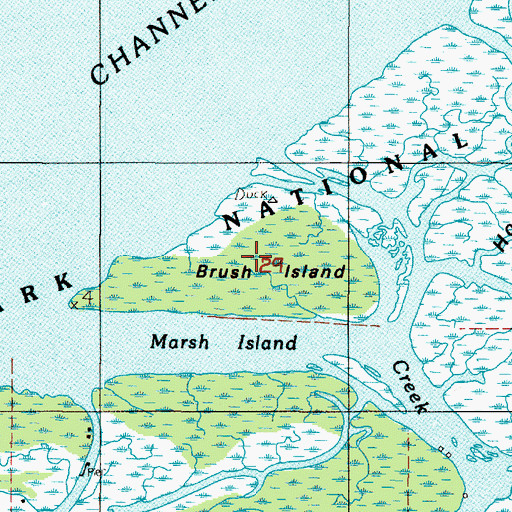 Topographic Map of Brush Island, OR