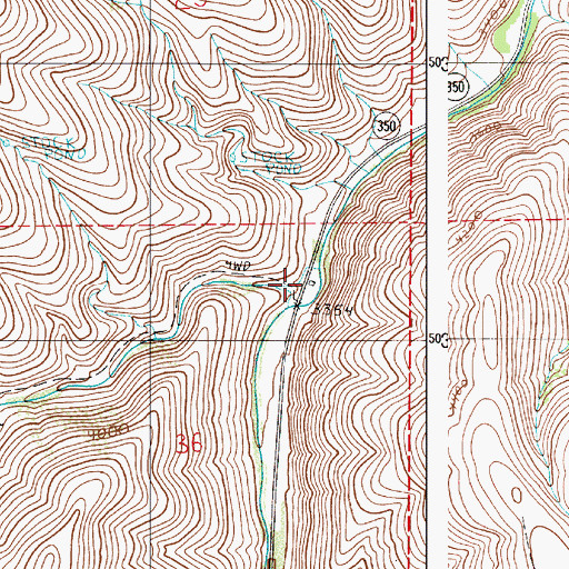 Topographic Map of Brushy Creek, OR