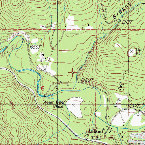 Topographic Map of Brushy Gulch, OR