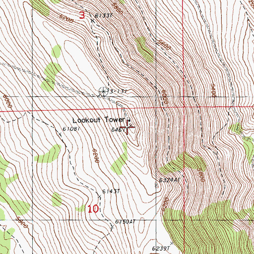 Topographic Map of Bryant Mountain, OR