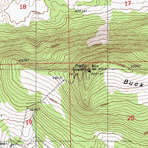 Topographic Map of Buck Butte, OR