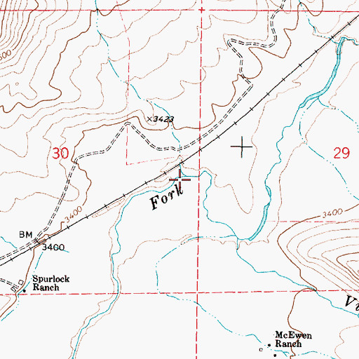 Topographic Map of Buck Creek, OR