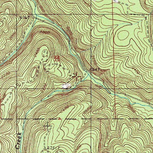 Topographic Map of Buck Creek, OR