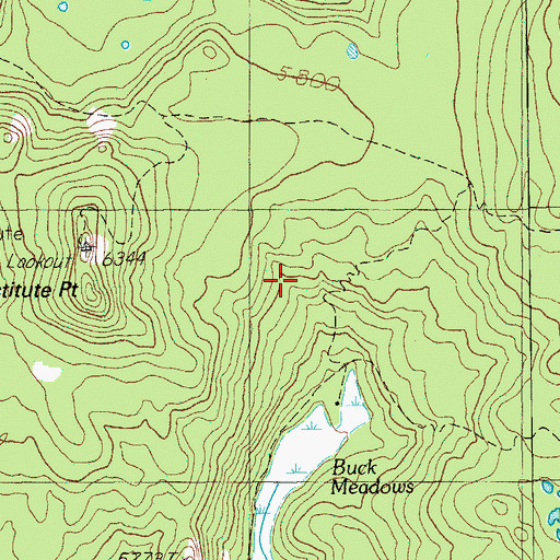 Topographic Map of Buck Meadows Trail, OR