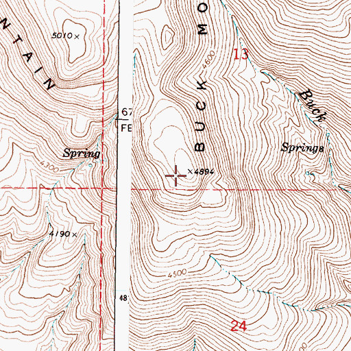 Topographic Map of Buck Mountain, OR