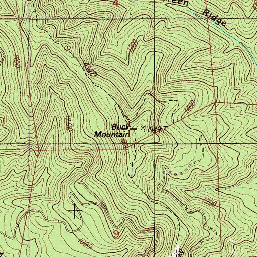 Topographic Map of Buck Mountain, OR