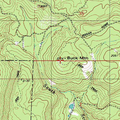 Topographic Map of Buck Mountain, OR