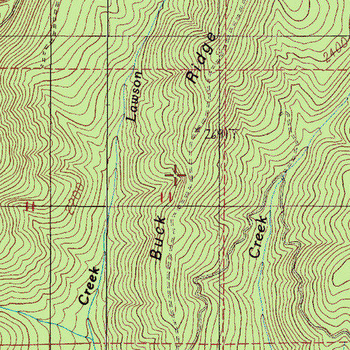 Topographic Map of Buck Ridge, OR