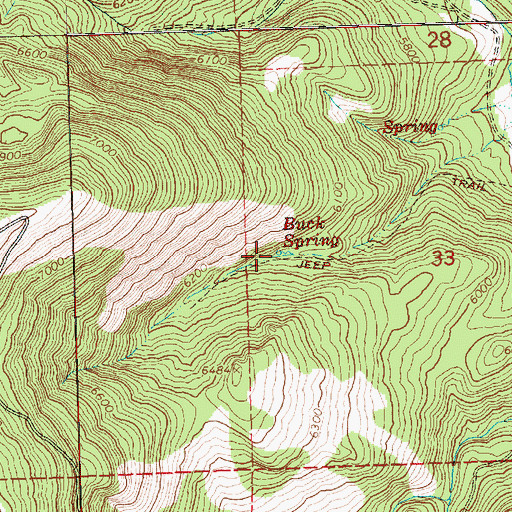 Topographic Map of Buck Spring, OR
