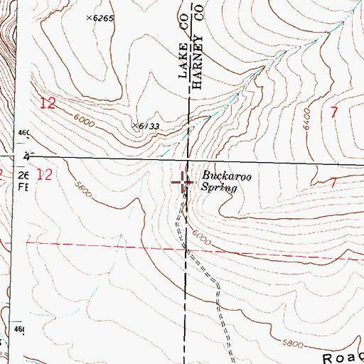 Topographic Map of Buckaroo Spring, OR