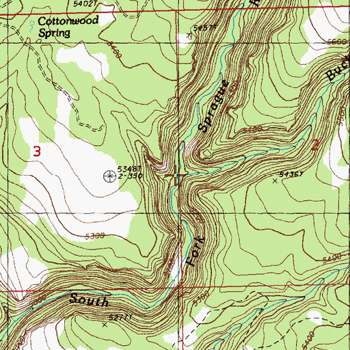 Topographic Map of Buckboard Creek, OR