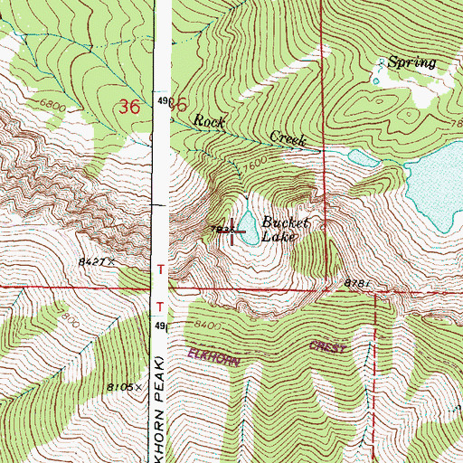Topographic Map of Bucket Lake, OR