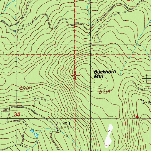 Topographic Map of Buckhorn Mountain, OR