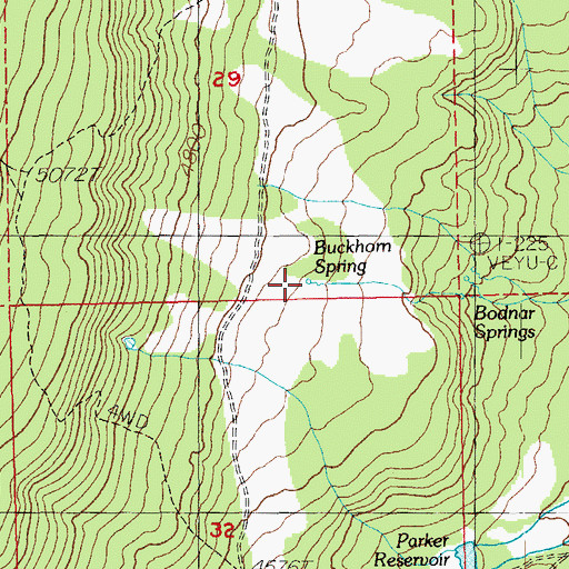 Topographic Map of Buckhorn Spring, OR