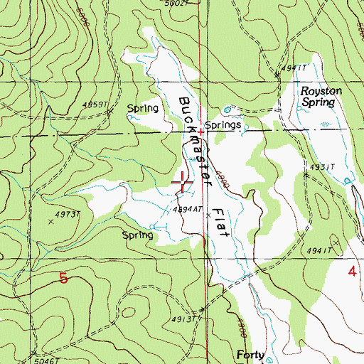 Topographic Map of Buckmaster Flat, OR