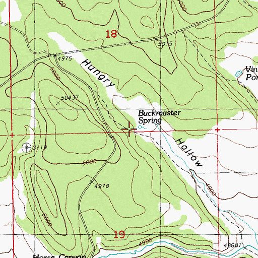 Topographic Map of Buckmaster Spring, OR
