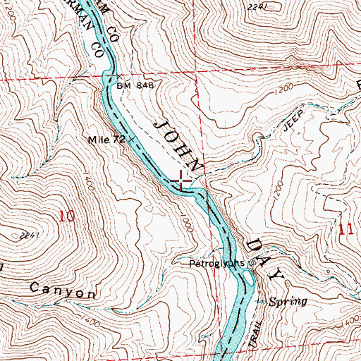 Topographic Map of Buckskin Canyon, OR