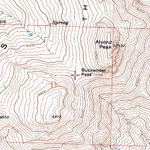 Topographic Map of Buckwilder Pass, OR