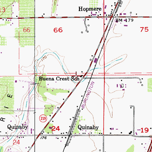 Topographic Map of Buena Crest School (historical), OR