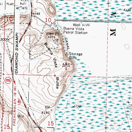 Topographic Map of Buena Vista Butte, OR