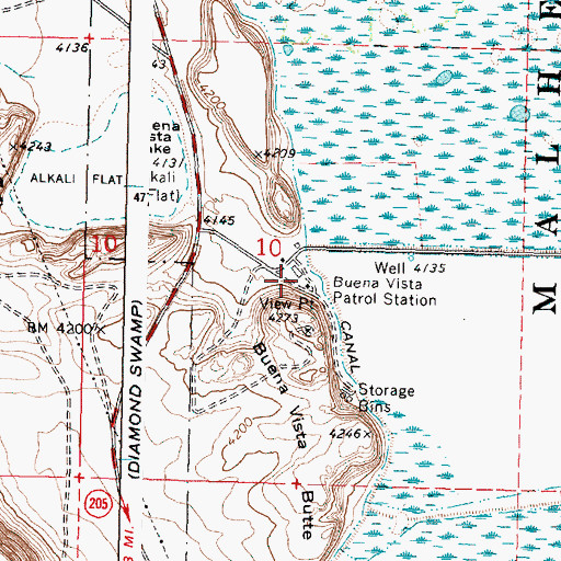 Topographic Map of Buena Vista Patrol Station, OR
