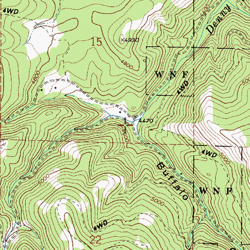 Topographic Map of Buffalo Gulch, OR