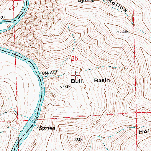 Topographic Map of Bull Basin, OR