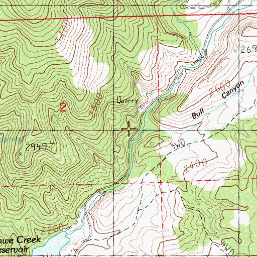 Topographic Map of Bull Canyon, OR